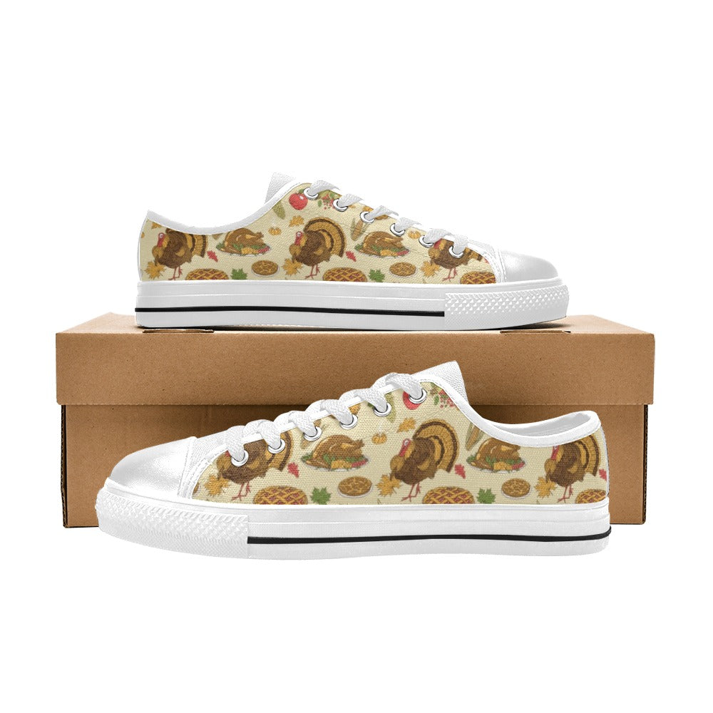 Thanksgiving Print Design LKS302 Women's White Low Top Shoes