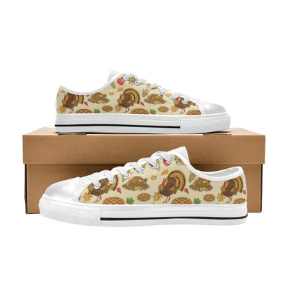 Thanksgiving Print Design LKS302 Women's White Low Top Shoes