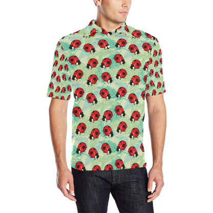 Ladybug Cute Print Pattern Men Polo Shirt