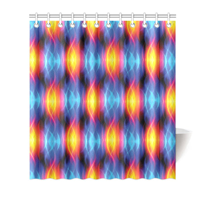 Flame Fire Blue Design Print Shower Curtain