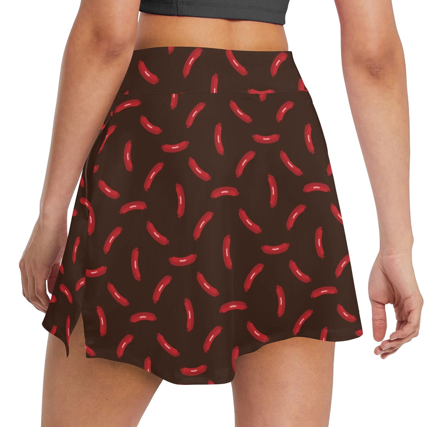 Sausage Print Design LKS302 Women's Golf Skirt with Pocket