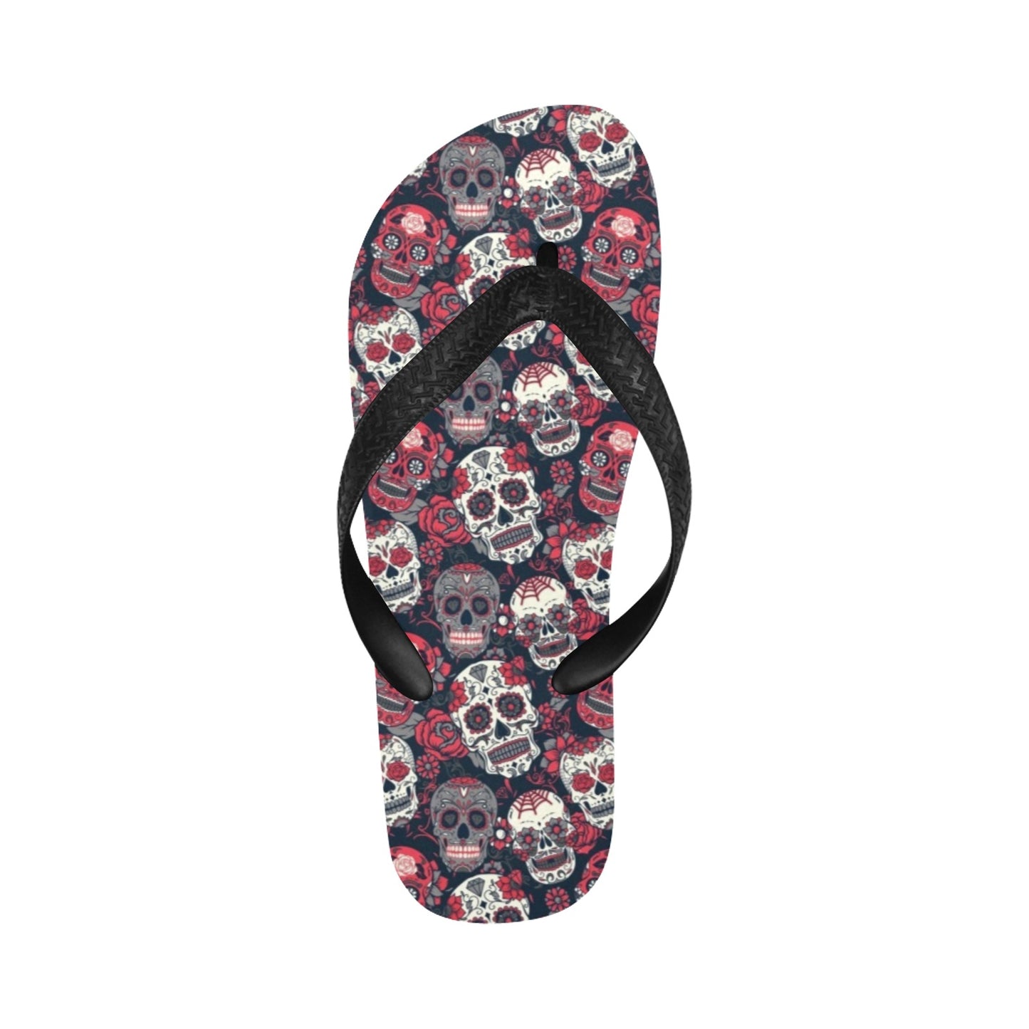 Sugar Skull Print Design LKS303 Flip Flops