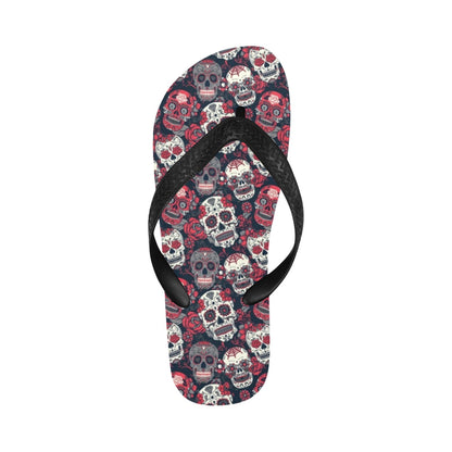 Sugar Skull Print Design LKS303 Flip Flops