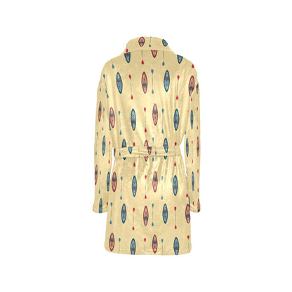 Kayak Pattern Print Design 02 Women's Fleece Robe