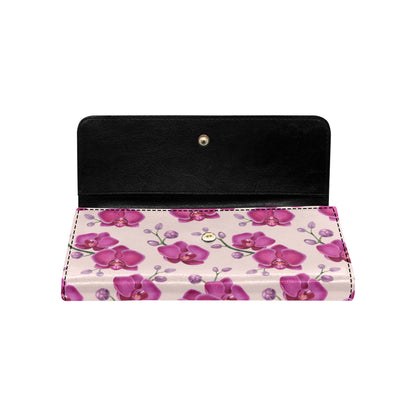 Orchid Purple Pattern Print Design OR04 Women's Trifold Wallet