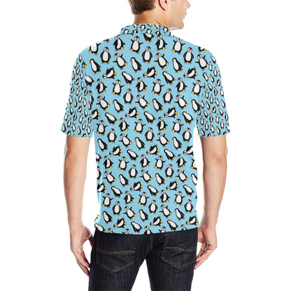 Penguin Happy Print Men Polo Shirt