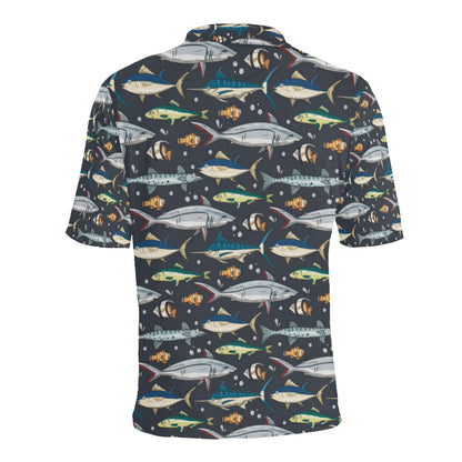 Swordfish Pattern Print Design 04 Men Polo Shirt