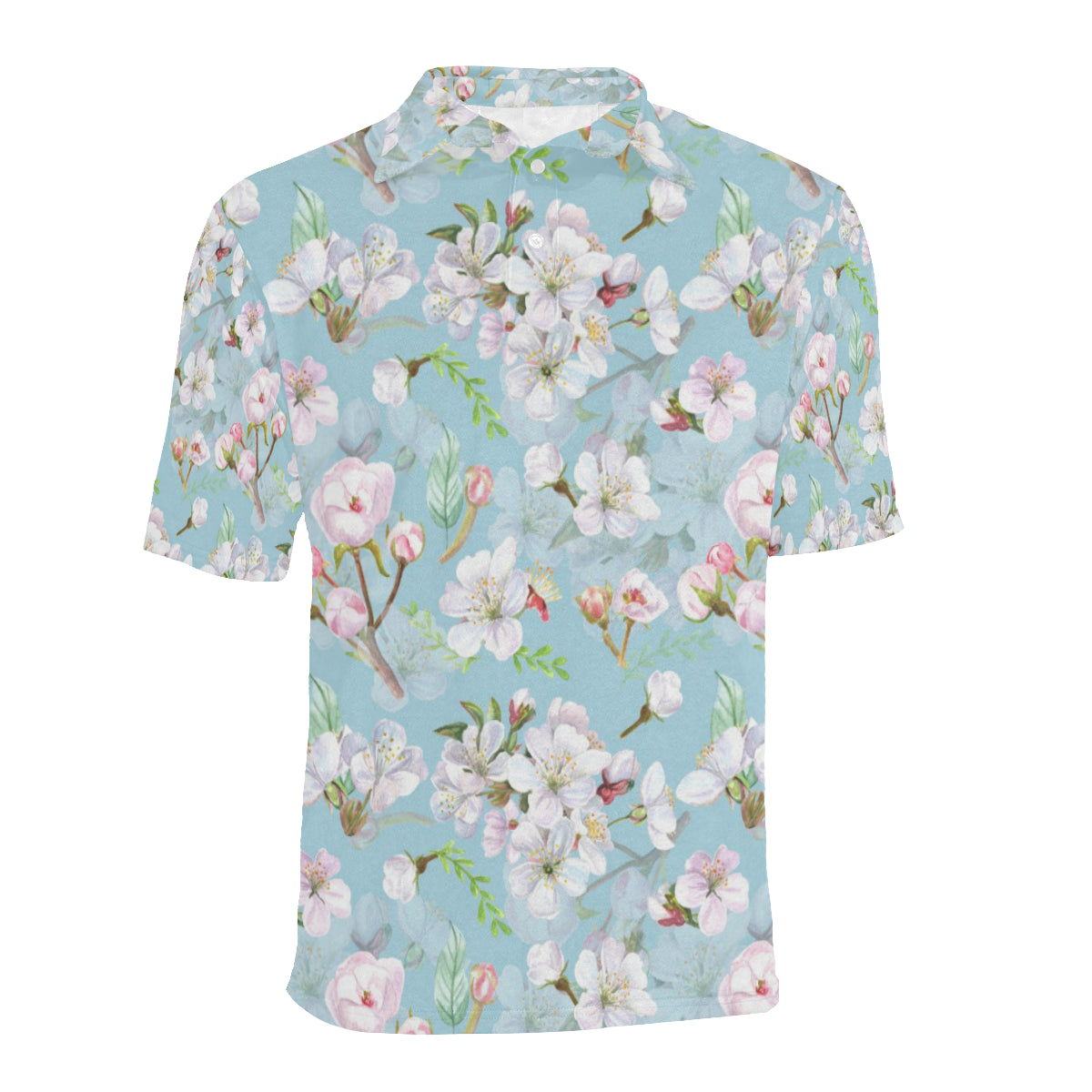 Apple blossom Pattern Print Design AB06 Men Polo Shirt