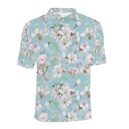 Apple blossom Pattern Print Design AB06 Men Polo Shirt