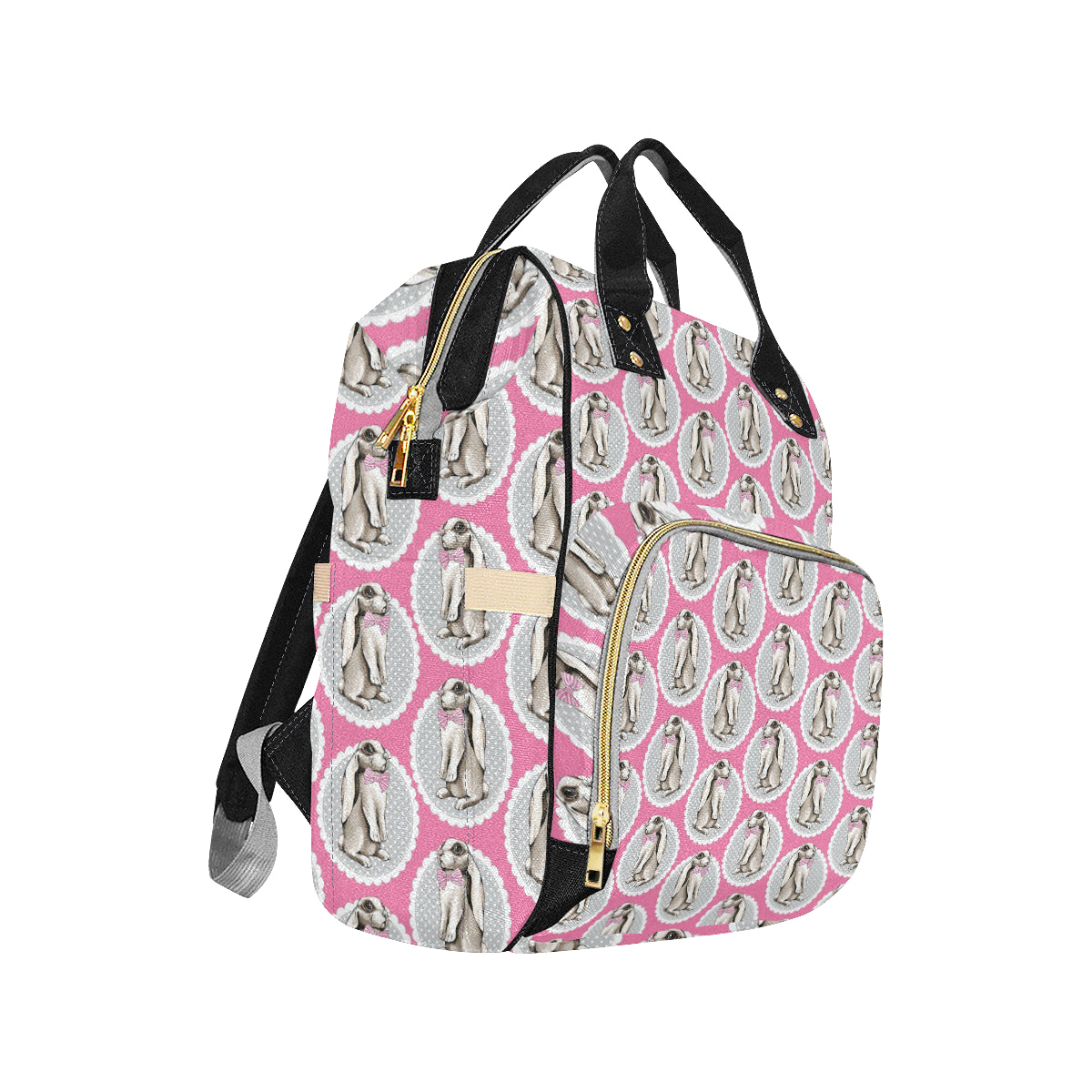 Rabbit Pattern Print Design RB019 Diaper Bag Backpack