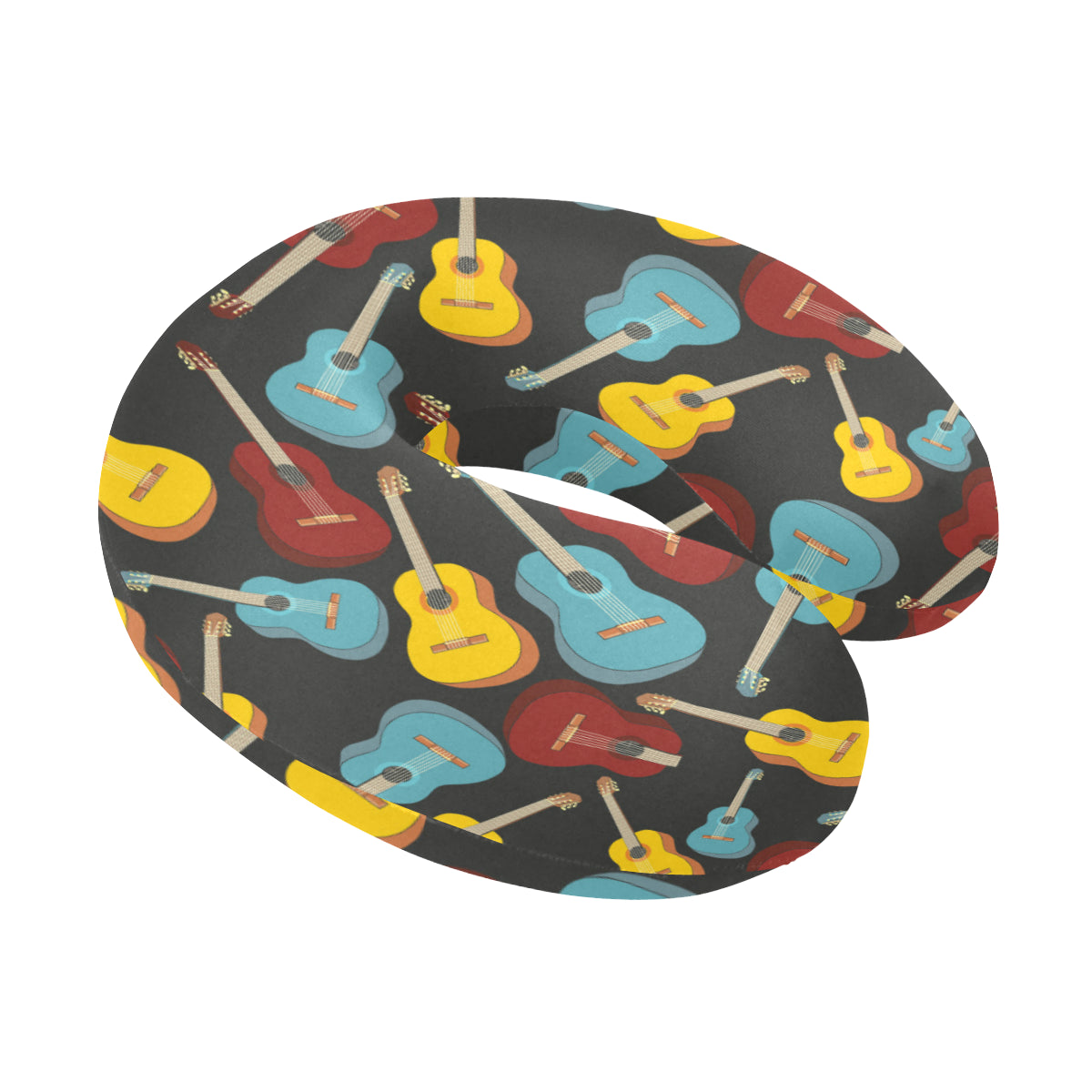 Acoustic Guitar Pattern Print Design 01 U-Shaped Travel Neck Pillow