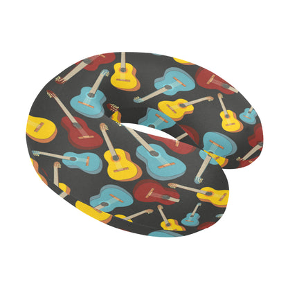 Acoustic Guitar Pattern Print Design 01 U-Shaped Travel Neck Pillow