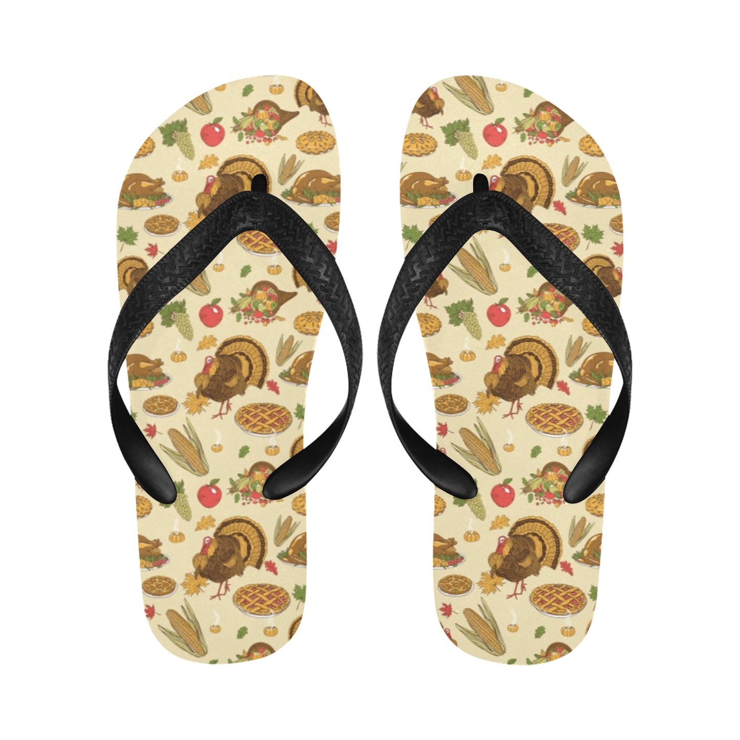 Thanksgiving Print Design LKS302 Flip Flops