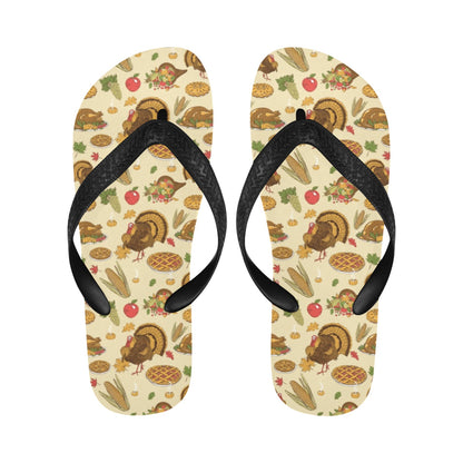 Thanksgiving Print Design LKS302 Flip Flops