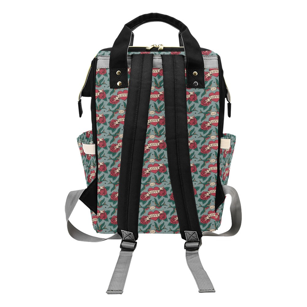 Tattoo Heart Print Design LKS301 Diaper Bag Backpack