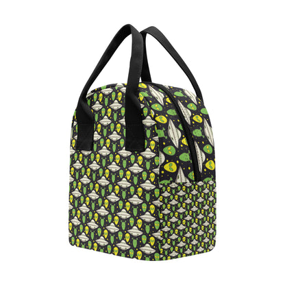 Alien UFO Pattern Insulated Lunch Bag
