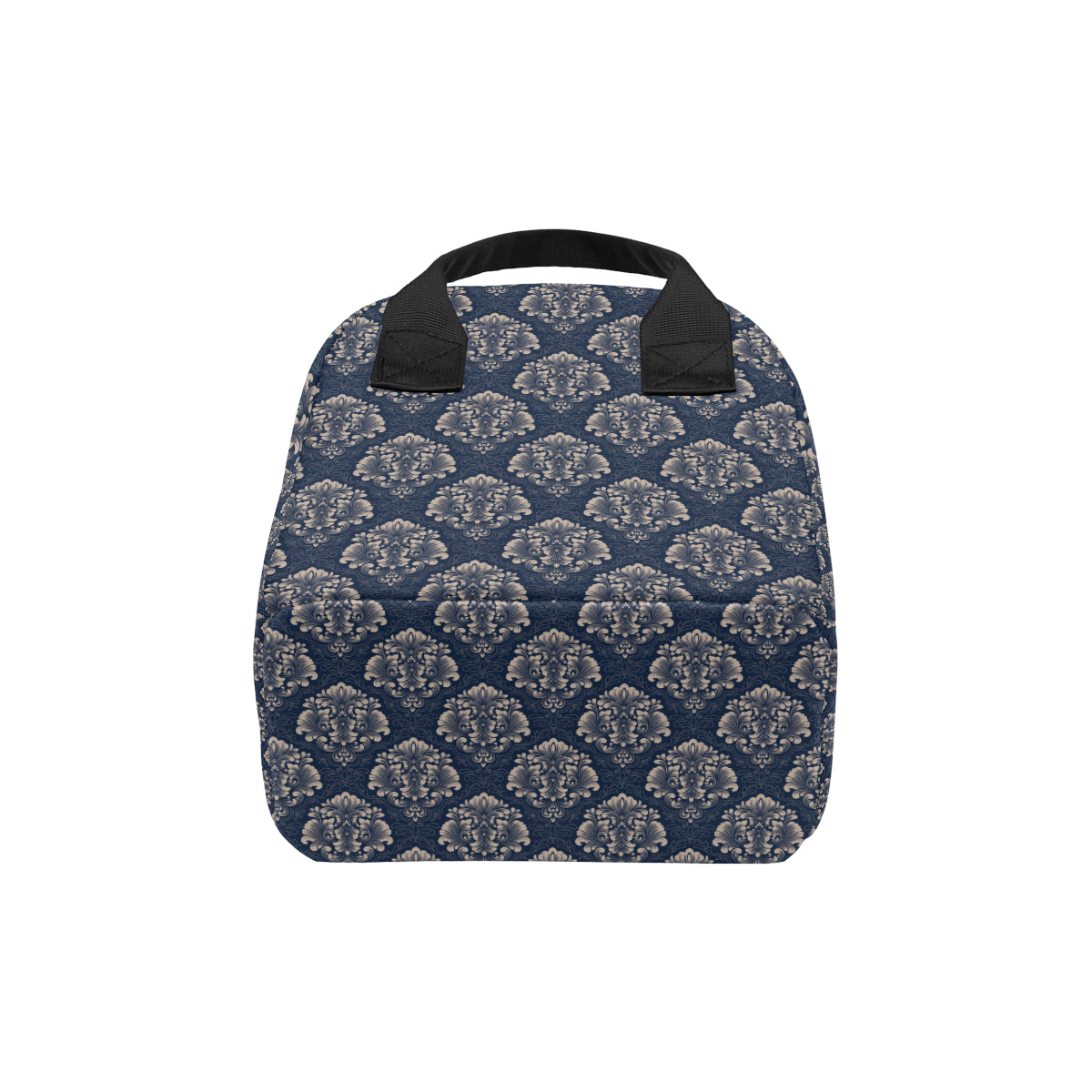 Damask Blue Luxury Print Pattern Insulated Lunch Bag