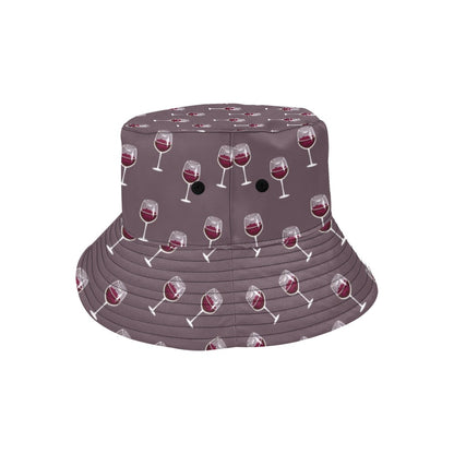 Wine Glass Pattern Print Design LKS305 Unisex Bucket Hat