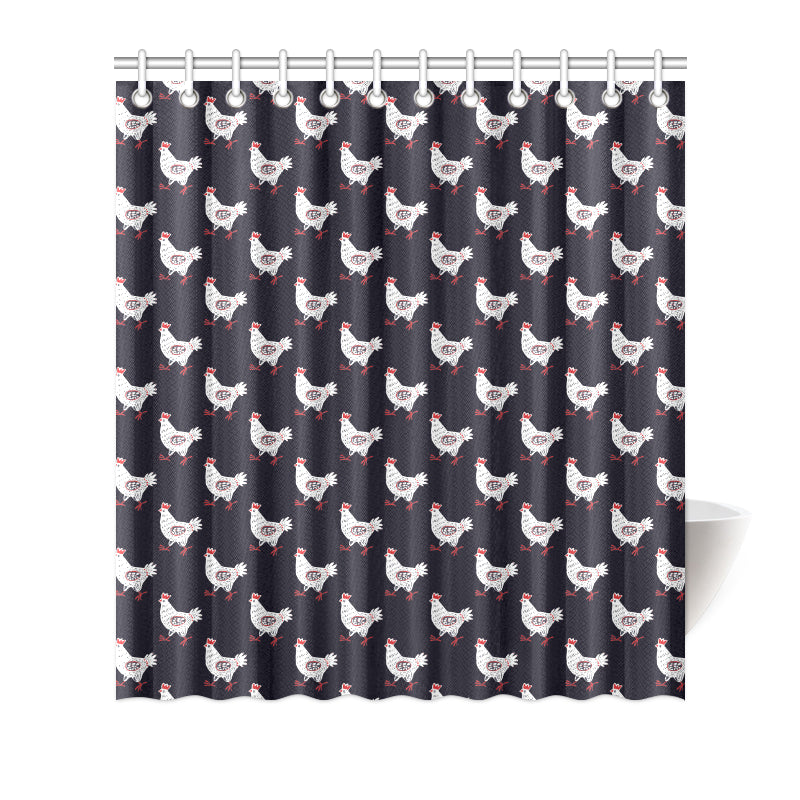 Chicken Pattern Print Design 03 Shower Curtain