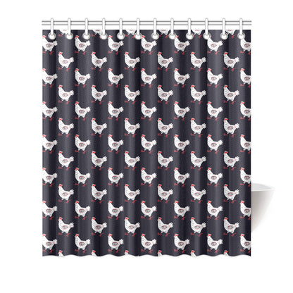Chicken Pattern Print Design 03 Shower Curtain