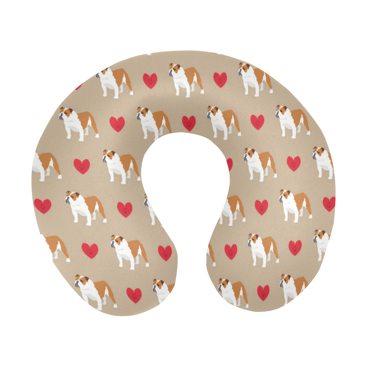 Bulldogs Pattern Print Design 02 U-Shaped Travel Neck Pillow