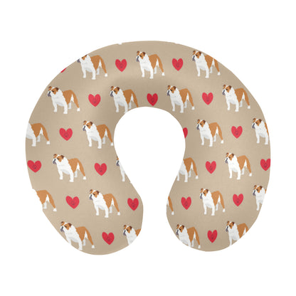 Bulldogs Pattern Print Design 02 U-Shaped Travel Neck Pillow