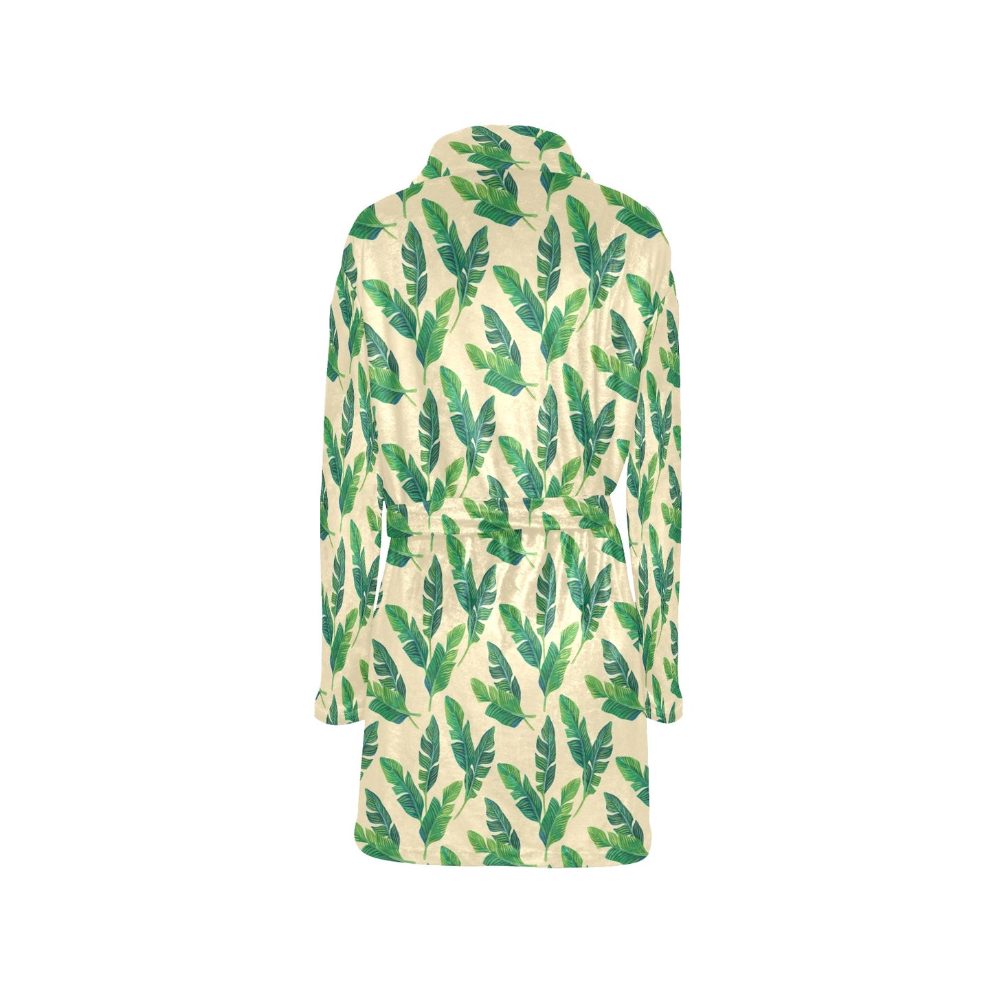 Banana Leaf Pattern Print Design 01 Women's Fleece Robe