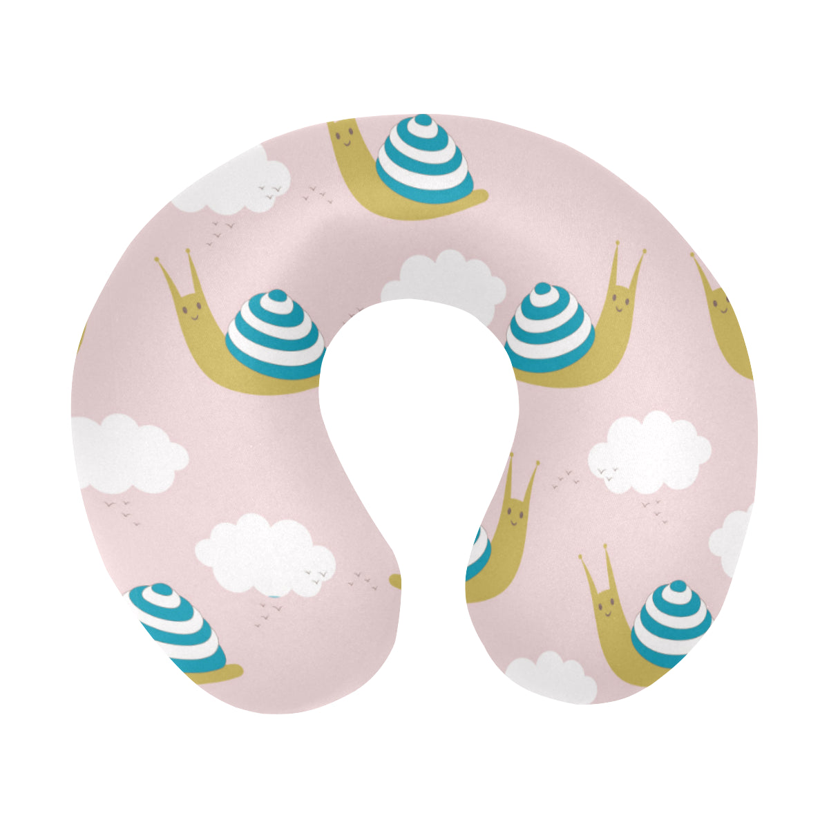 Snail Pattern Print Design 02 U-Shaped Travel Neck Pillow