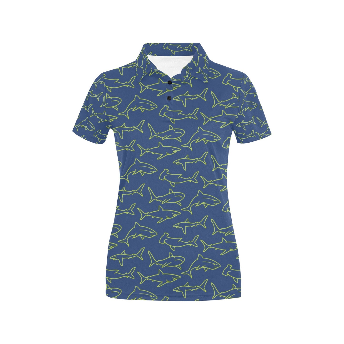 Shark Print Design LKS301 Women's Polo Shirt