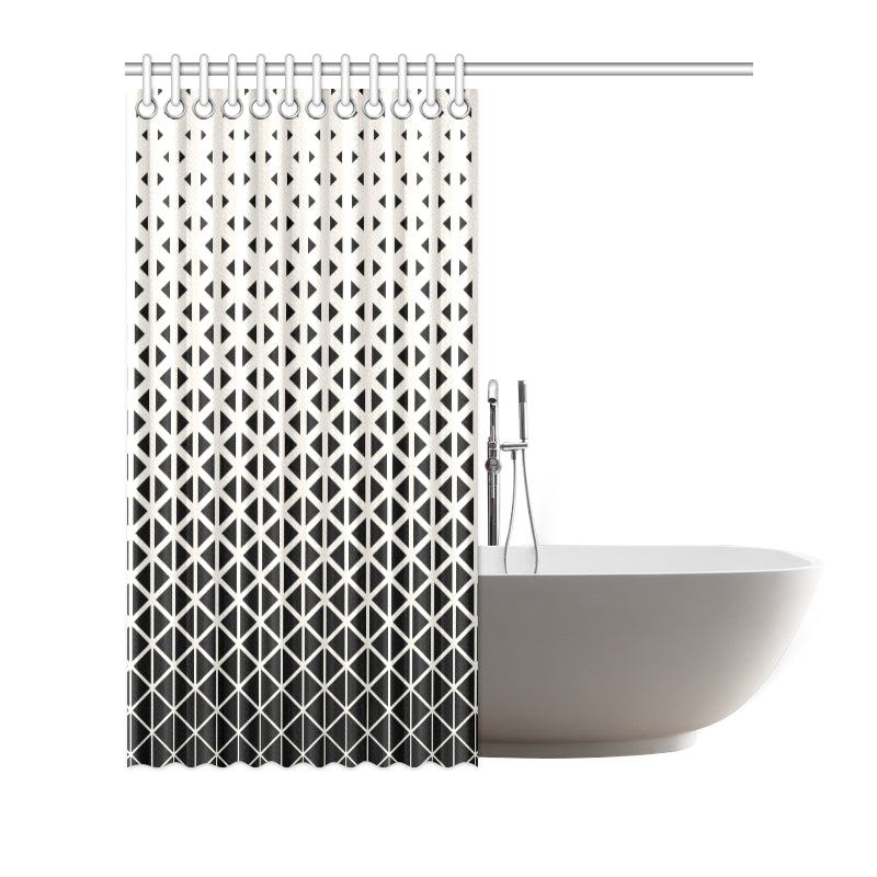 Geometric Black White Pattern Print Design 03 Shower Curtain