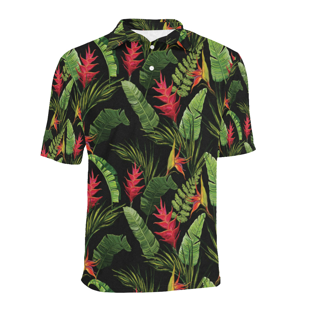 Bird Of Paradise Pattern Print Design BOP010 Men Polo Shirt