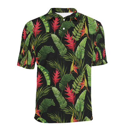 Bird Of Paradise Pattern Print Design BOP010 Men Polo Shirt