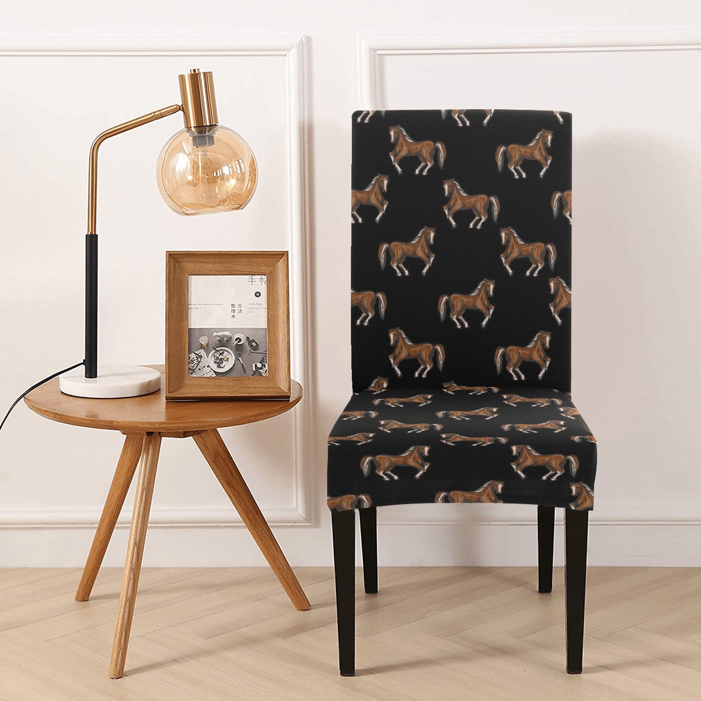 Horse Print Design LKS3010 Dining Chair Slipcover