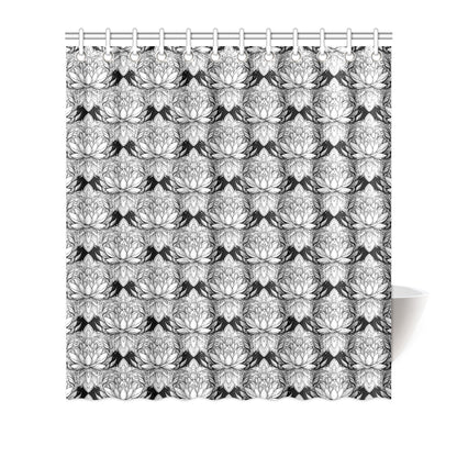 Lotus Mandala Print Pattern Shower Curtain