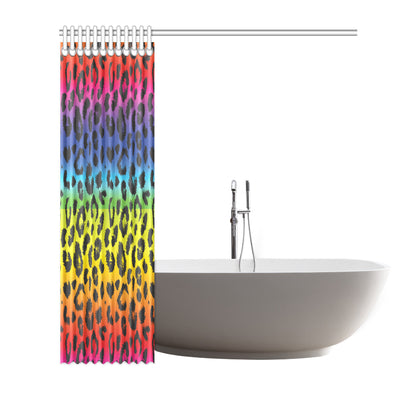 Rainbow Leopard Pattern Print Design A01 Shower Curtain