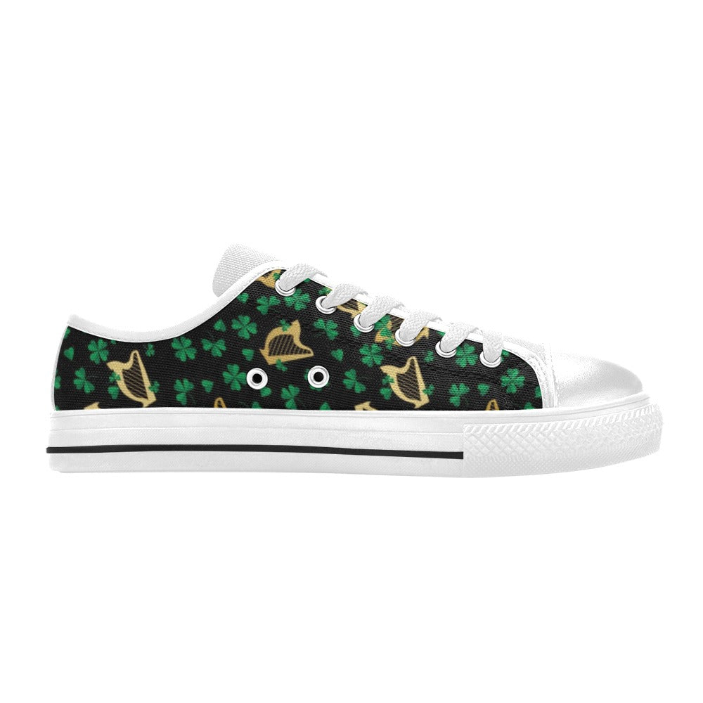 Harp Print Design LKS402 Women's White Low Top Shoes