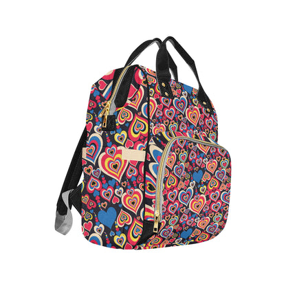 Heart Pattern Print Design HE08 Diaper Bag Backpack