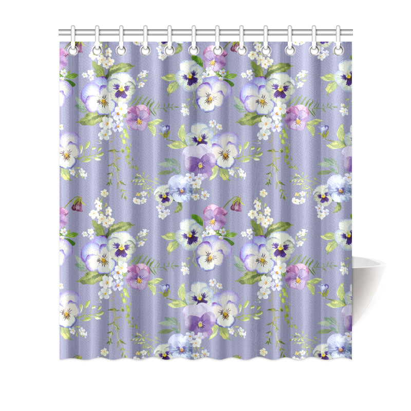 Pansy Pattern Print Design PS05 Shower Curtain