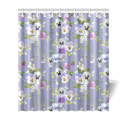 Pansy Pattern Print Design PS05 Shower Curtain