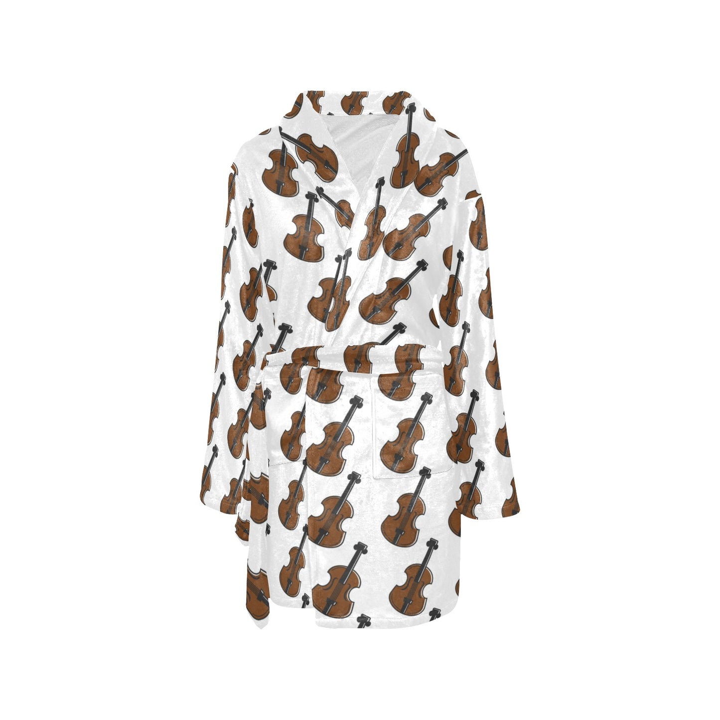 Violin Print Design LKS405 Women's Fleece Robe