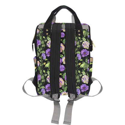 Lisianthus Pattern Print Design LT02 Diaper Bag Backpack