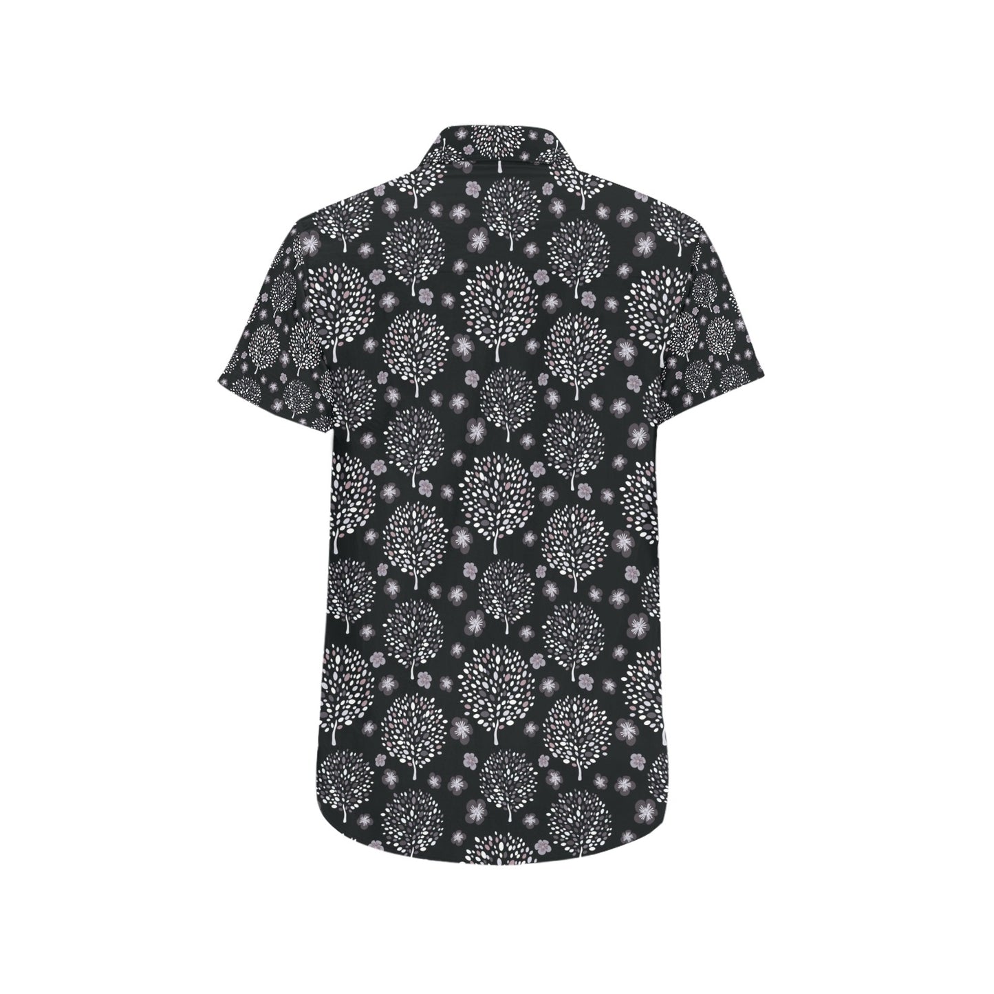 Tree Of Life Print Design LKS304 Men Short Sleeve Button Up Shirt
