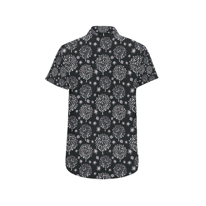 Tree Of Life Print Design LKS304 Men Short Sleeve Button Up Shirt