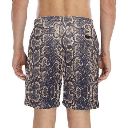 Snake Skin Pattern Print Men's Swim Trunks Beach Shorts