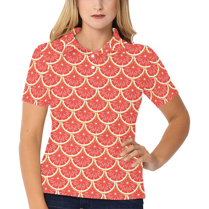 Grapefruit Pattern Print Design GF07 Women's Polo Shirt
