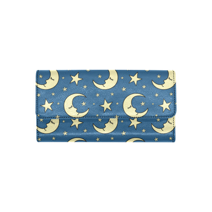 Moon Night Pattern Print Design 03 Women's Trifold Wallet