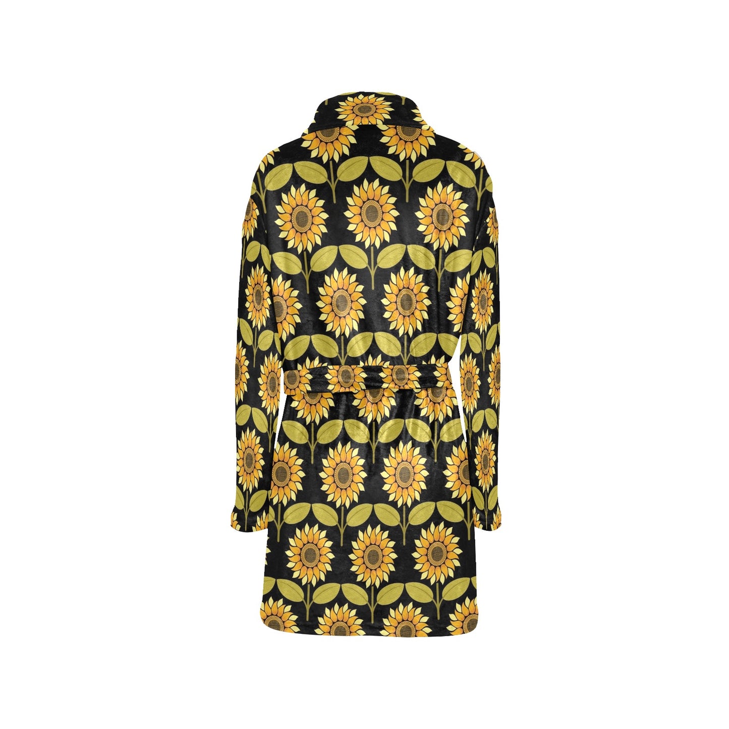 Sunflower Pattern Print Design SF015 Women's Fleece Robe