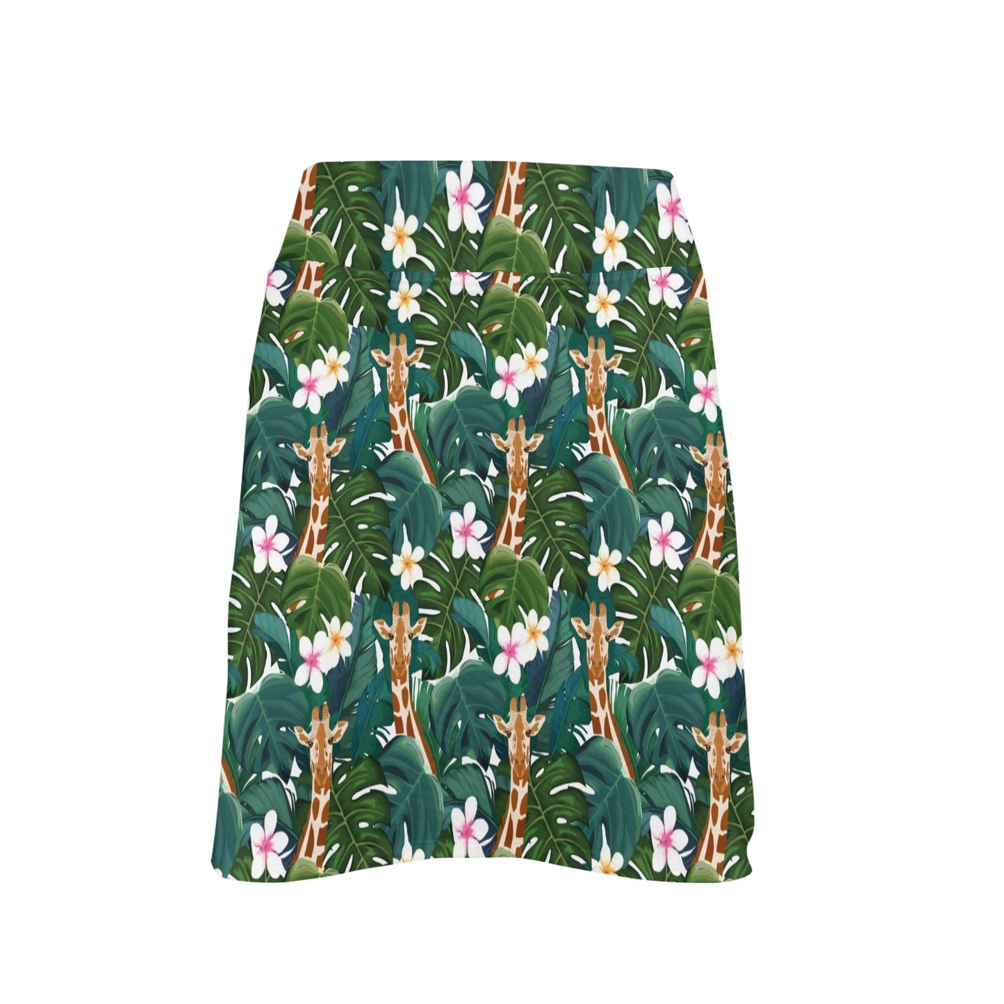 Giraffe Jungle Design Print Women's Golf Skirt with Pocket