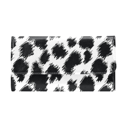 Cheetah Black Print Pattern Women's Trifold Wallet