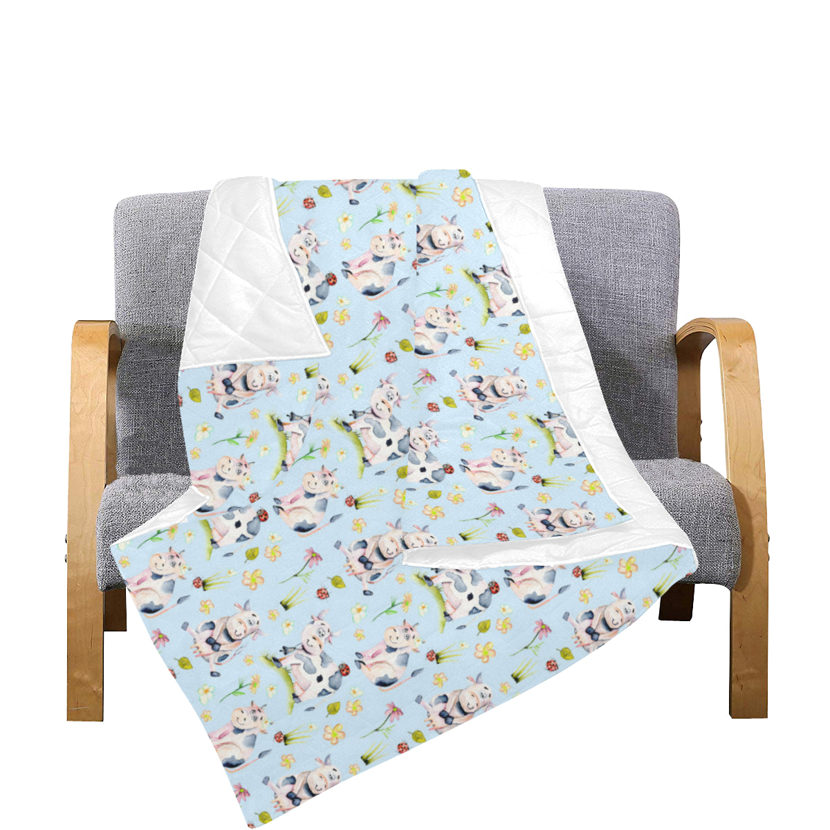 Cow Happy Pattern Print Design 05 Premium Quilt